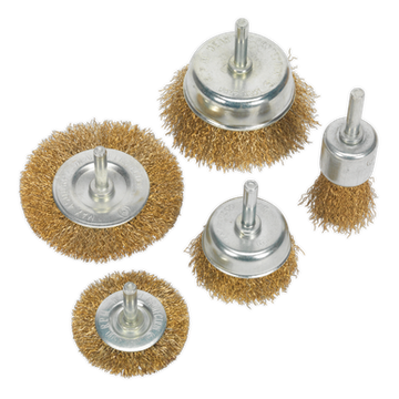 Sealey Crimped Wire Brush Set 5pc
