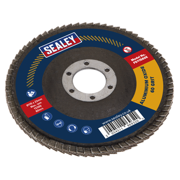 Sealey 115mm Aluminium Oxide Flap Disc 60Grit 22mm Bore