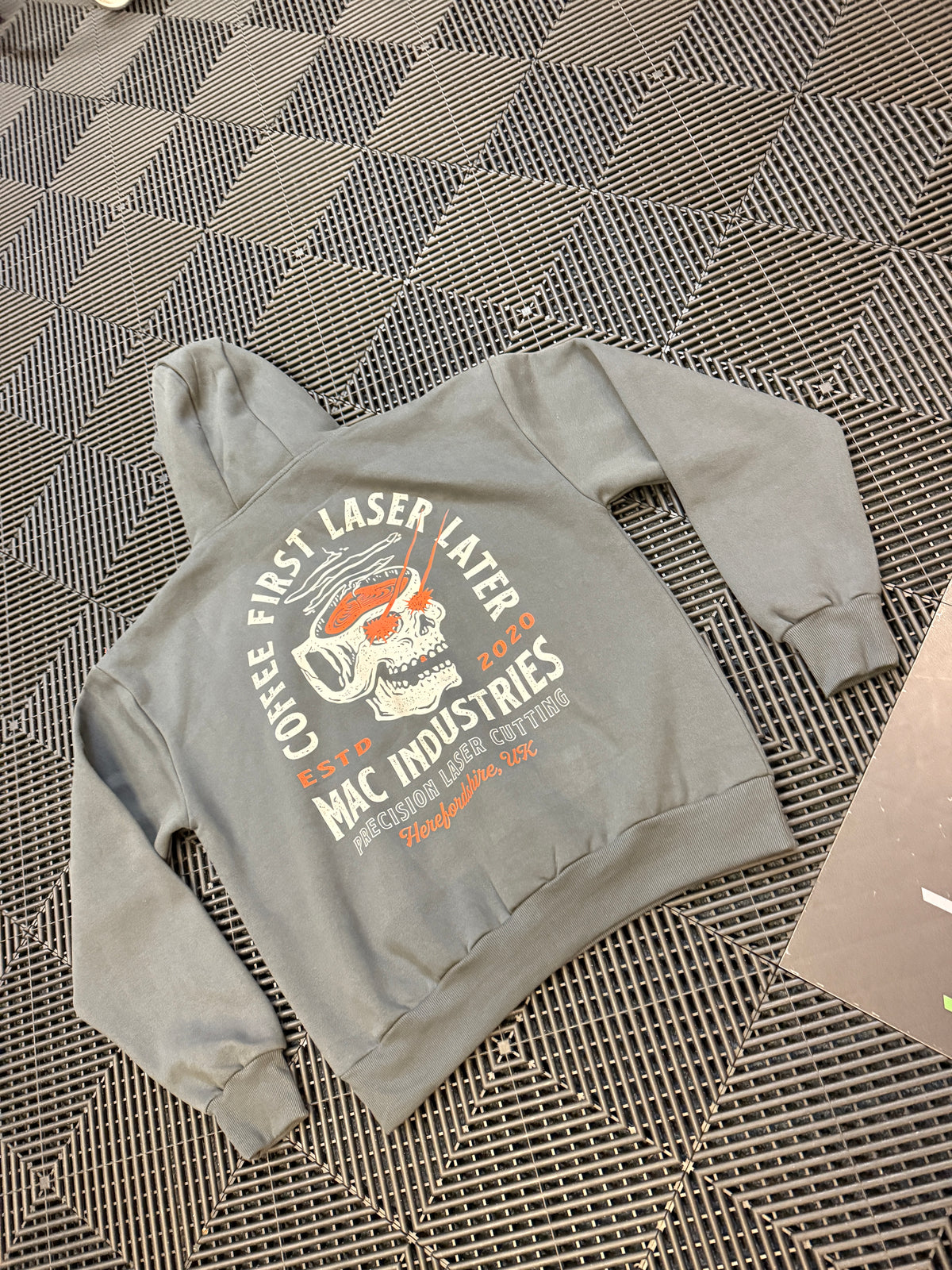MAC Coffee First Skull Hoodie Unisex Oversized Fit, view 3