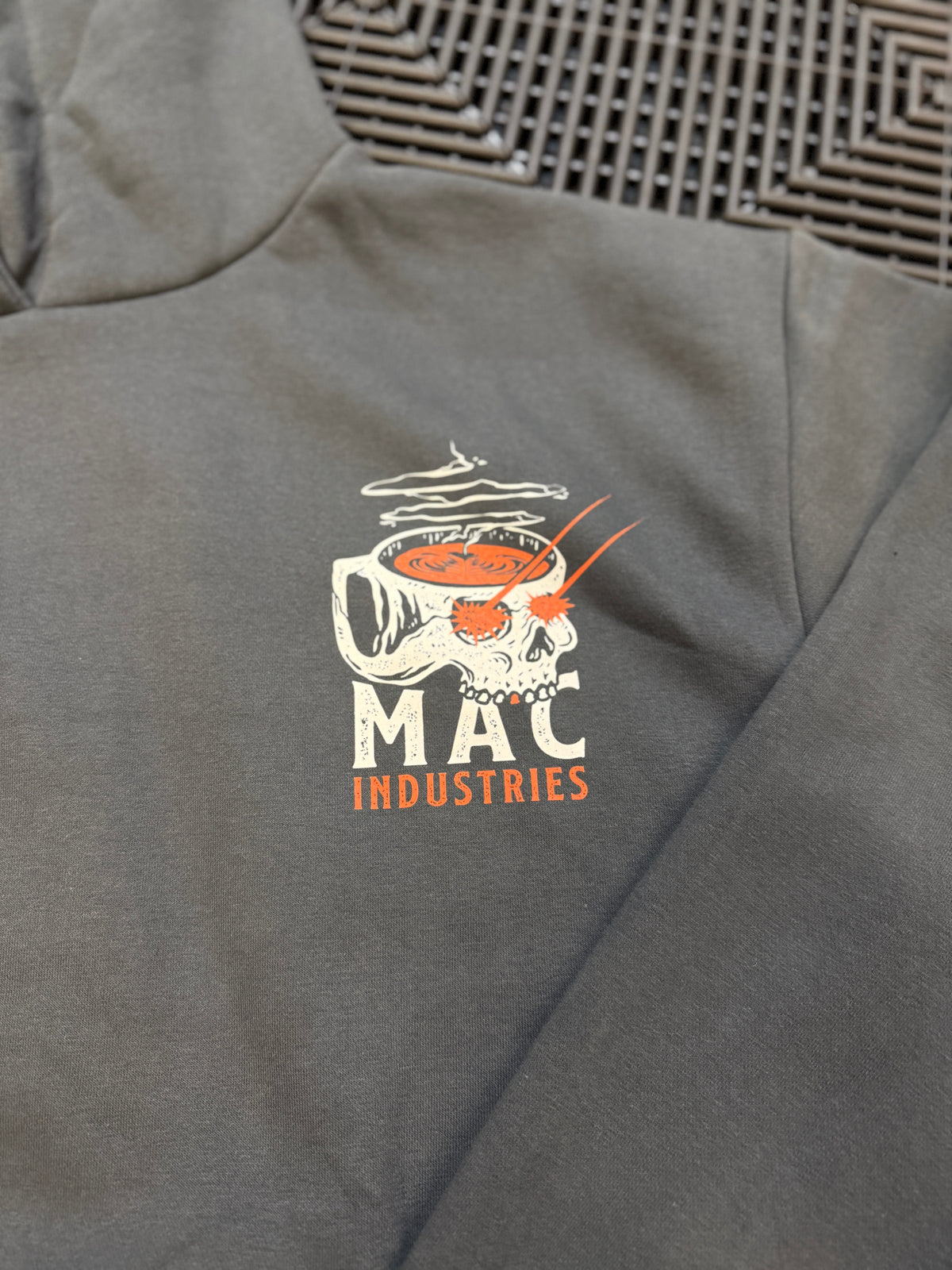 MAC Coffee First Skull Hoodie Unisex Oversized Fit, view 7