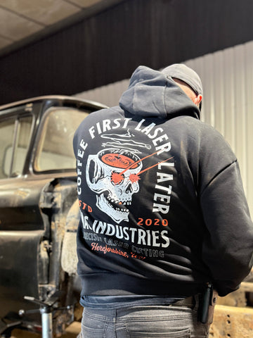 MAC Coffee First Skull Hoodie Unisex Oversized Fit