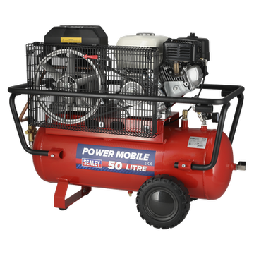 Sealey 50L Belt Drive Air Compressor with Petrol Engine 5.5hp