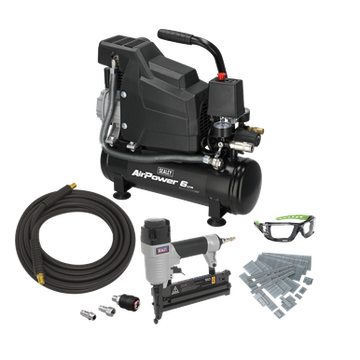 Sealey Air Compressor/Air Nail/Staple Gun Kit