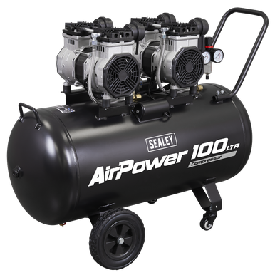 Sealey 100L Oil Free Low Noise Direct Drive Air Compressor 2 x 2hp