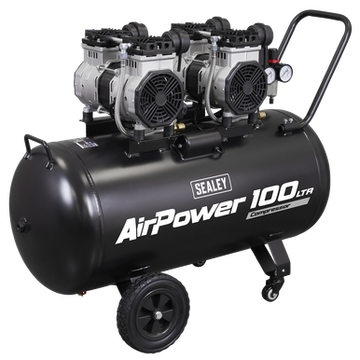 Sealey 100L Oil Free Low Noise Direct Drive Air Compressor 2 x 2hp