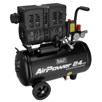 Sealey 24L Low Noise Oil Free Direct Drive Air Compressor 1hp