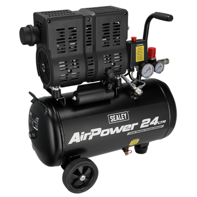Sealey 24L Low Noise Oil Free Direct Drive Air Compressor 1hp