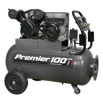 Sealey Premier 100L Belt Drive Air Compressor with Front Control Panel 3hp