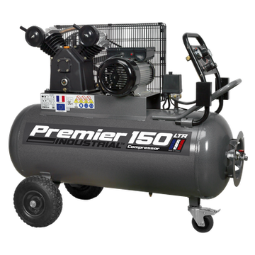 Sealey Premier 150L Belt Drive Air Compressor with Front Control Panel 3hp