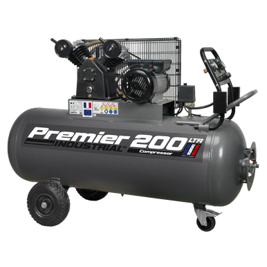 Sealey Premier 200L Belt Drive Air Compressor with Front Control Panel 3hp
