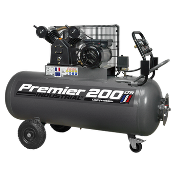 Sealey Premier 200L Belt Drive Air Compressor with Front Control Panel 3hp