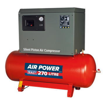 Sealey 270L Low Noise Belt Drive Air Compressor with Cast Cylinders 5.5hp 2-Stage