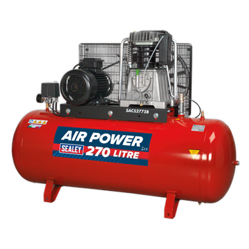 Sealey 270L Belt Drive Air Compressor with Cast Cylinders 7.5hp 2-Stage
