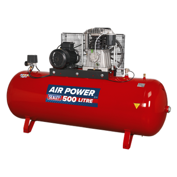 Sealey 500L Belt Drive Air Compressor with Cast Cylinders 7.5hp 2-Stage