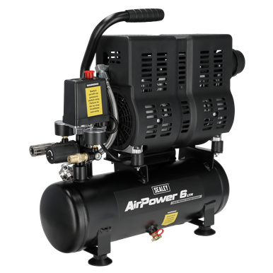 Sealey 6L Oil Free Low Noise Direct Drive Air Compressor 1hp