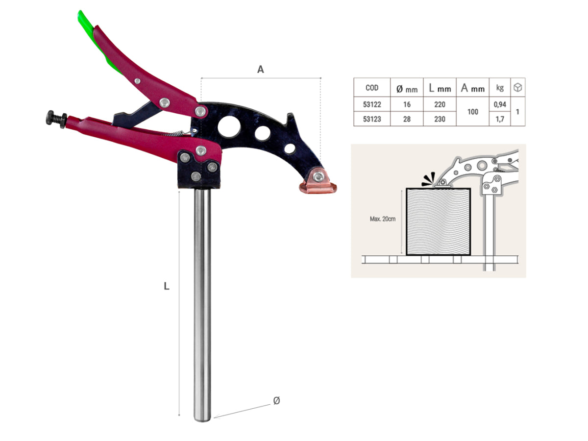 PIHER TGA 16D 28D PLIER CLAMP 200mm Weld Table Tooling, view 9