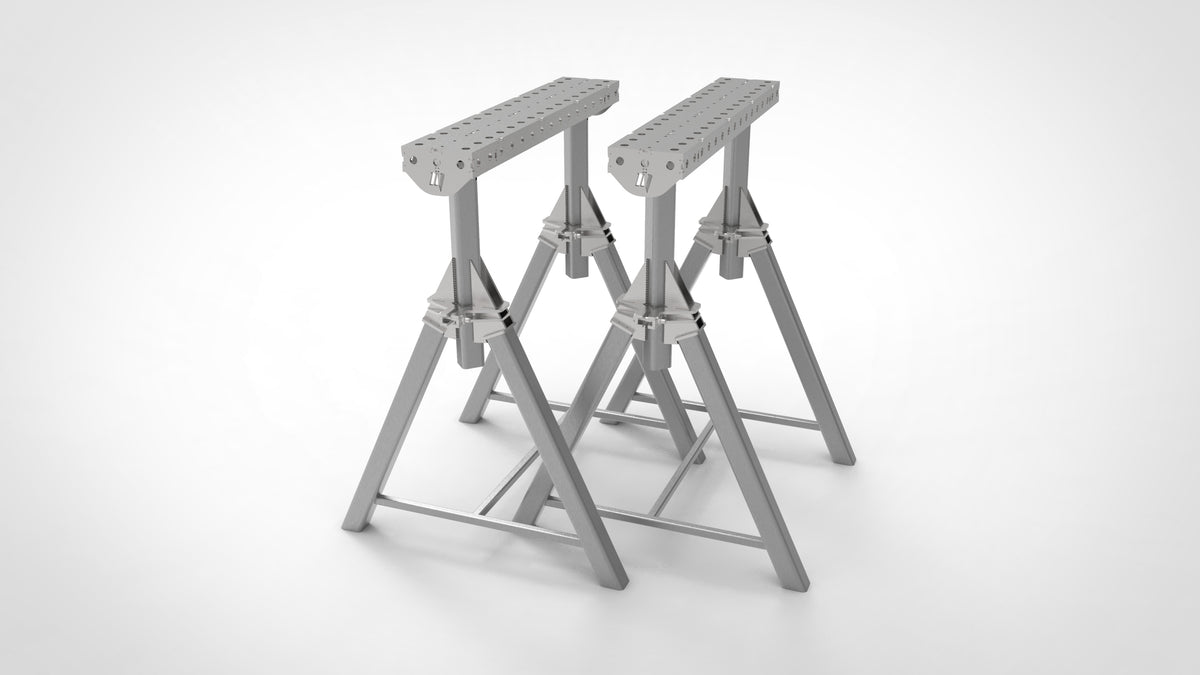 Pair of PRO Horse Adjustable Height 800- 1050mm Fabrication Horse Fixture Table Bench Rest