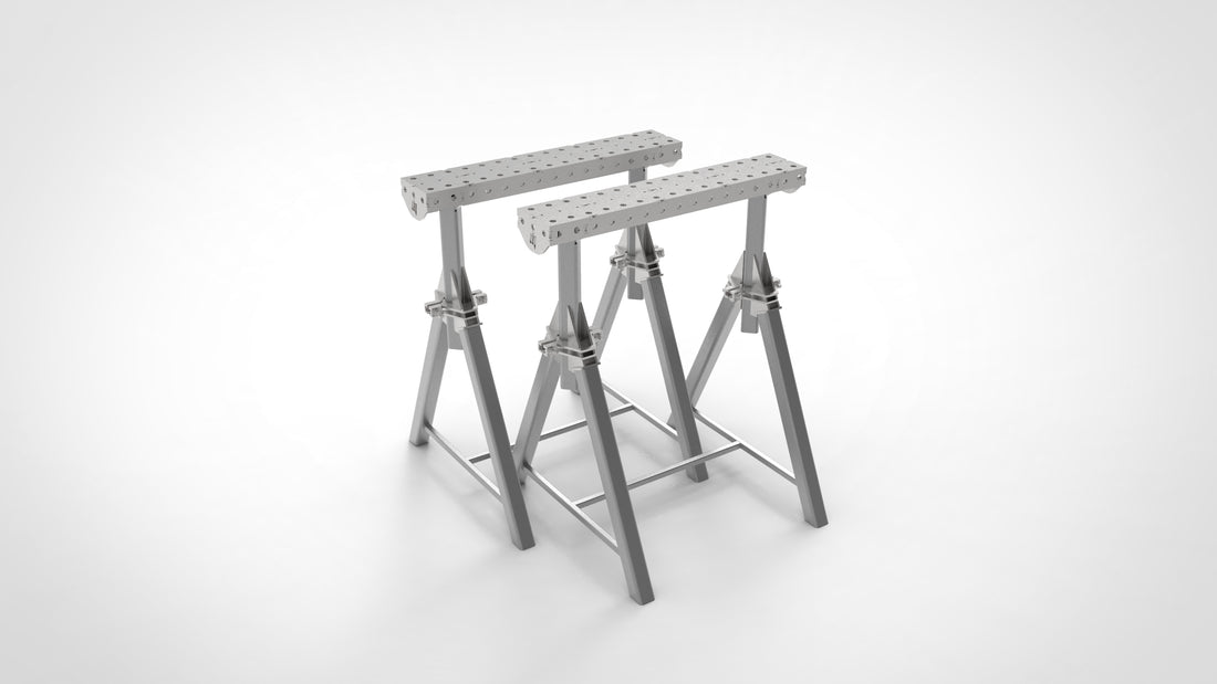 Pair of PRO Horse Adjustable Height 800- 1050mm Fabrication Horse Fixture Table Bench Rest