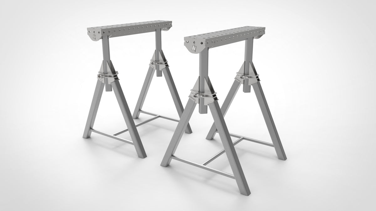 Pair of PRO Horse Adjustable Height 800- 1050mm Fabrication Horse Fixture Table Bench Rest, view 4
