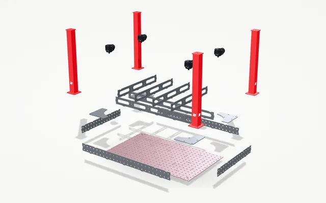 Step 1: every part of a self-weld MidiPRO kit laid out and checked